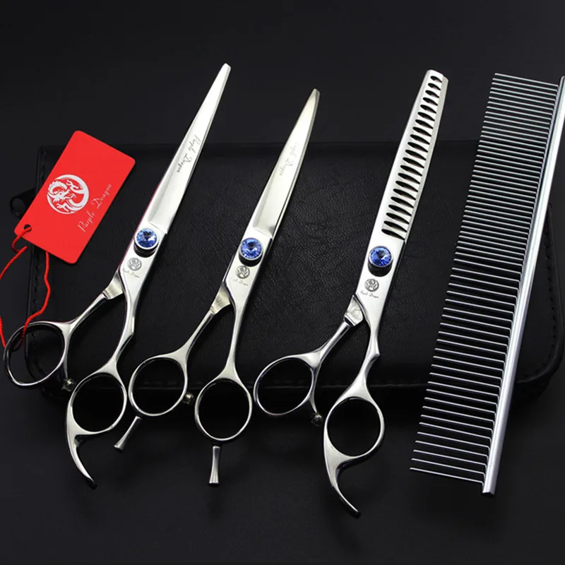 Профессиональный набор ножниц для груминга собак фиолетового дракона 7/8 дюйма