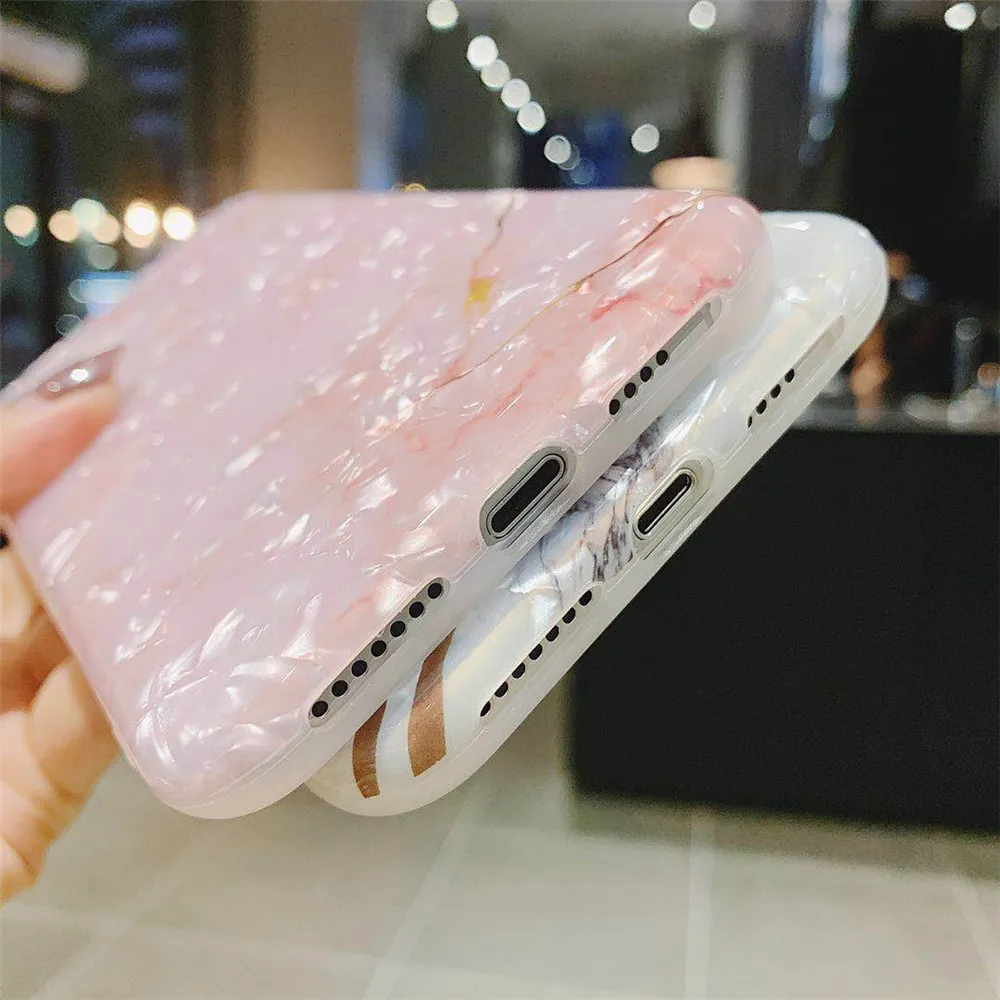 Глянцевый мраморный чехол elala для IPhone X блестящий силиконовый с рисунком молнии