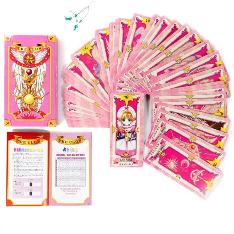 Аниме Cardcaptor Sakura Косплей Реквизит Клоу карты Таро Cartomancy - Цвет: Розовый