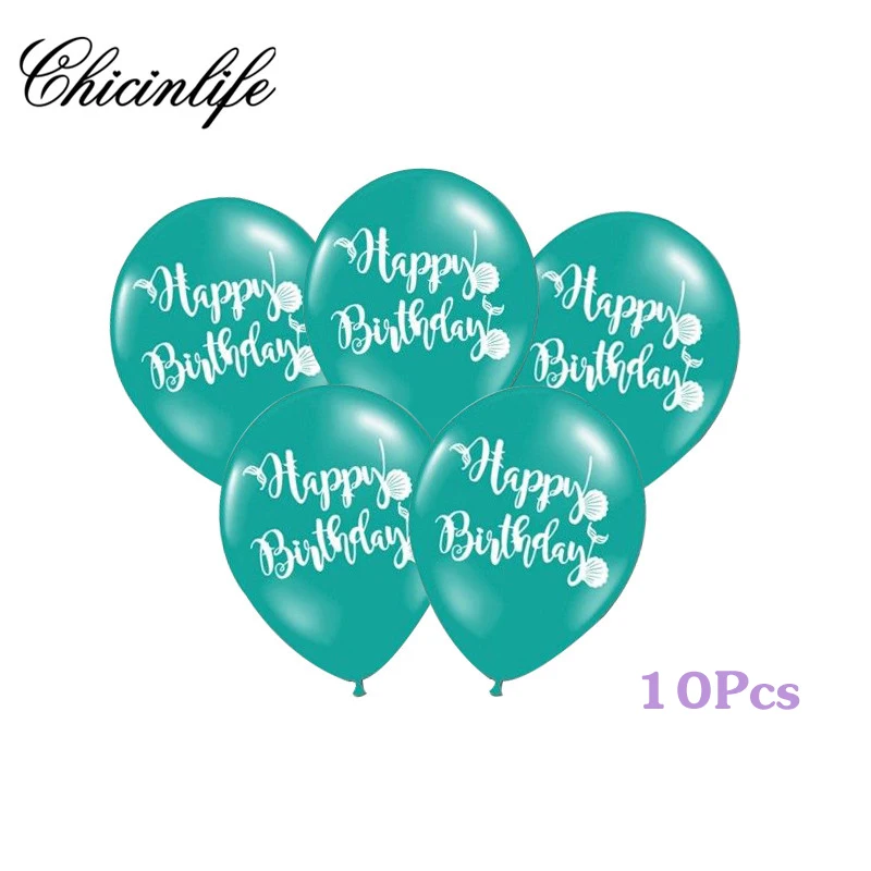 10Pcs green Chicinlife маленькая Русалочка чашка Тарелка С Днем Рождения шар одноразовая посуда для детского душа день рождения украшение для вечеринки - Цвет: 10Pcs green