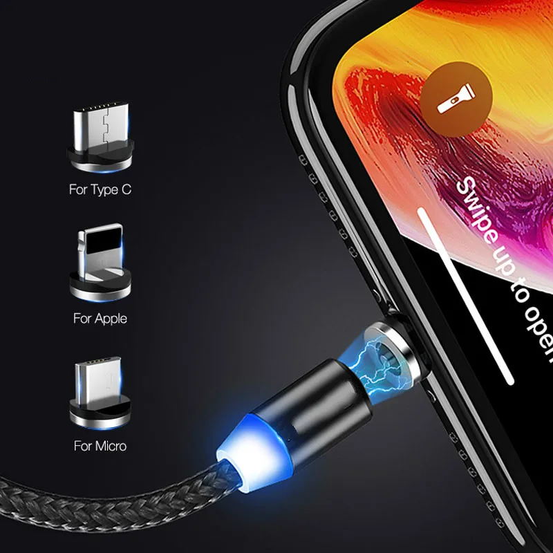 Магнитный зарядный кабель DaDaXiong 1 м Micro USB для iPhone XR XS Max X Type C светодиодный