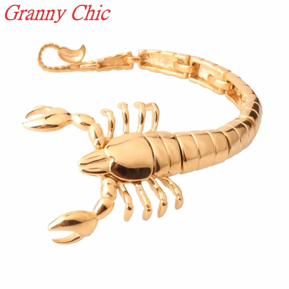 Grande Chic Модные мужские золотые браслеты и браслеты новые ювелирные изделия из нержавеющей стали браслет-Скорпион Pulseira Masculina мужской s браслет