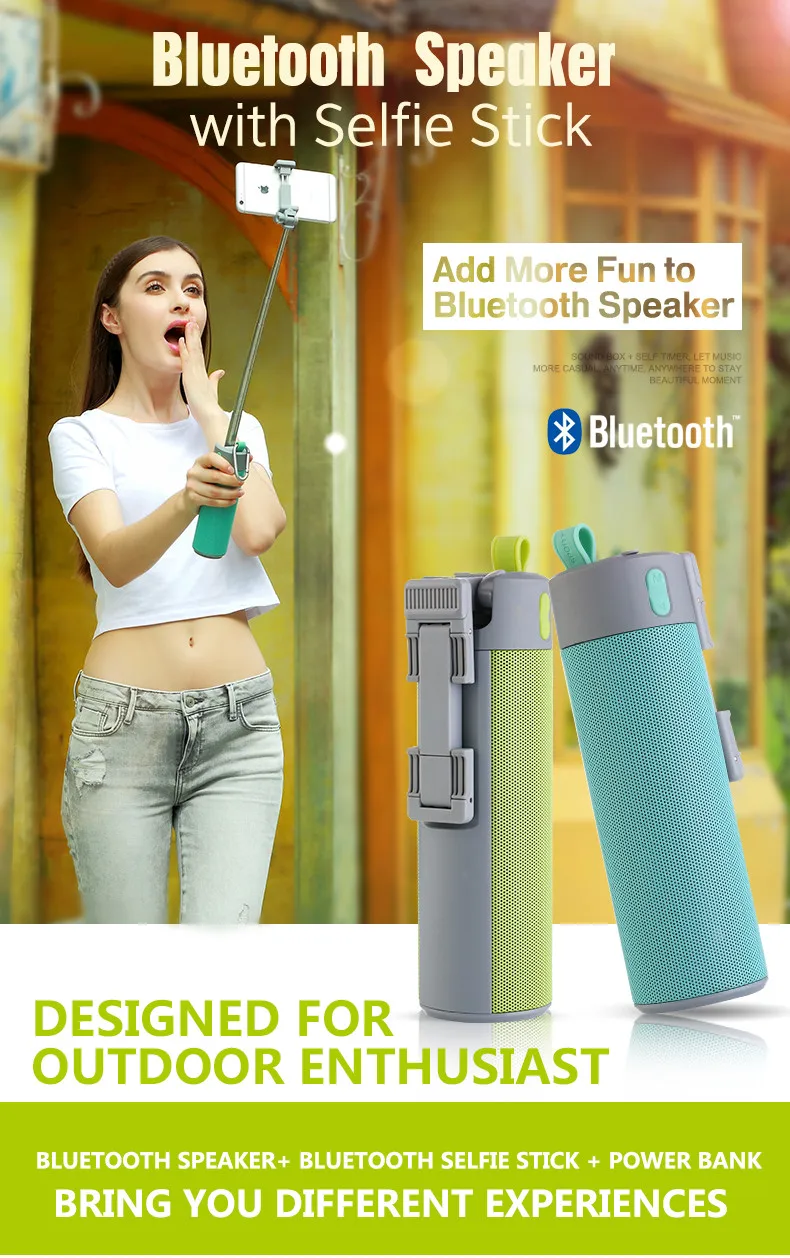 Новинка многофункциональная селфи палка фонарик Hands-free динамик PowerBank уличная спортивная версия R0410
