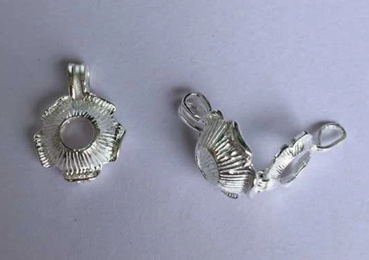 Твердый 925 Серебряный цветок розы Форма жемчужный медальон клетка может открыть