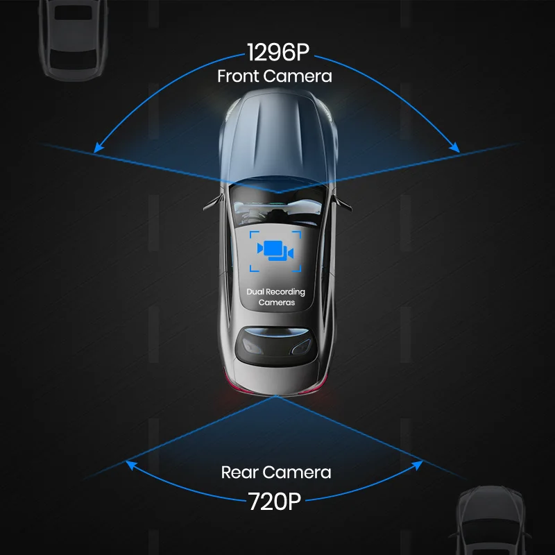 4 0 &quotips Автомобильная dvr камера с двойным объективом ADAS LDWS FHD 1296P ночного видения