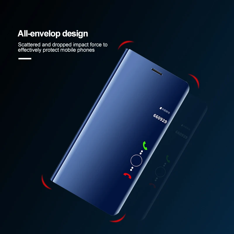 Зеркальный прозрачный флип чехол для Huawei Mate 20 Lite Pro P smart Plus смартфона P20 lite Nova 3 3i