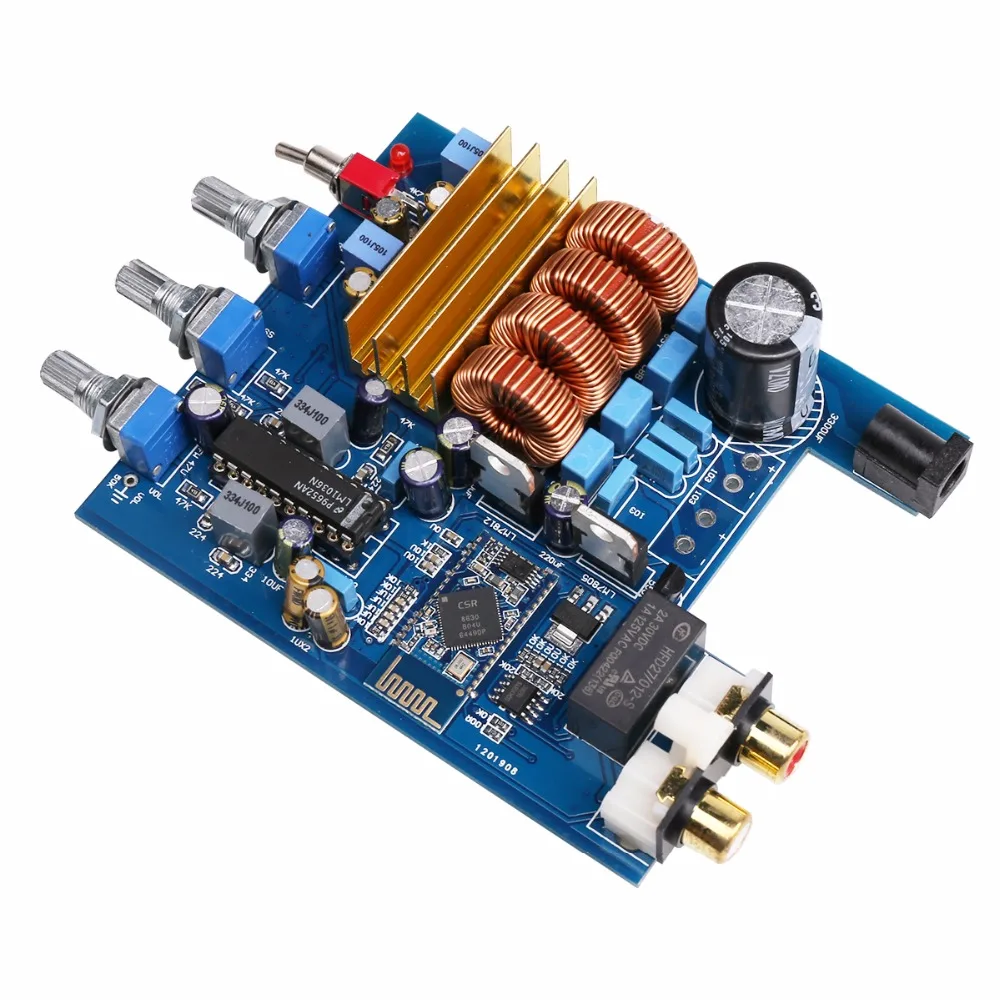 K.GUSS Класс D 2 0 TPA3116 LM1036 Bluetooth CSR4.0 Hi Fi аудио усилитель плата регулировки высоких