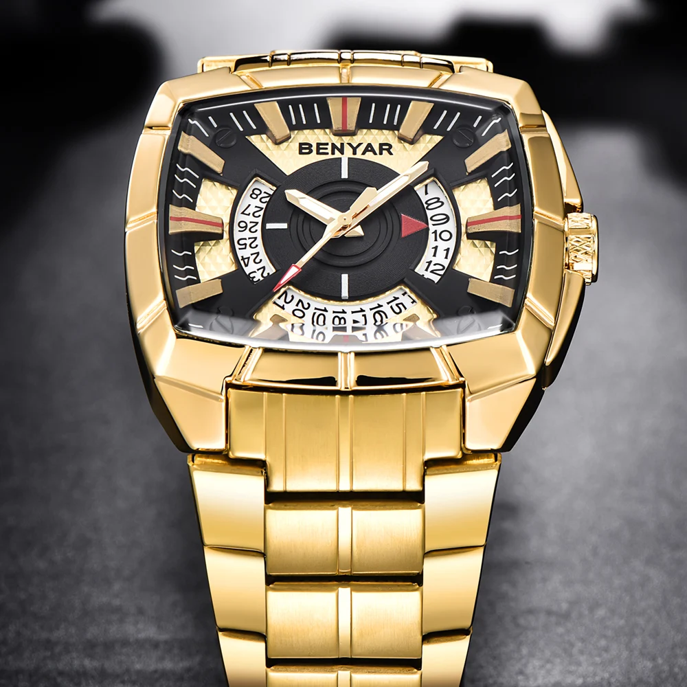 Benyar мужские часы Топ люксовый бренд военные Reloj Hombre Стальные кварцевые часы водонепроницаемые спортивные повседневные наручные часы Montre Homme