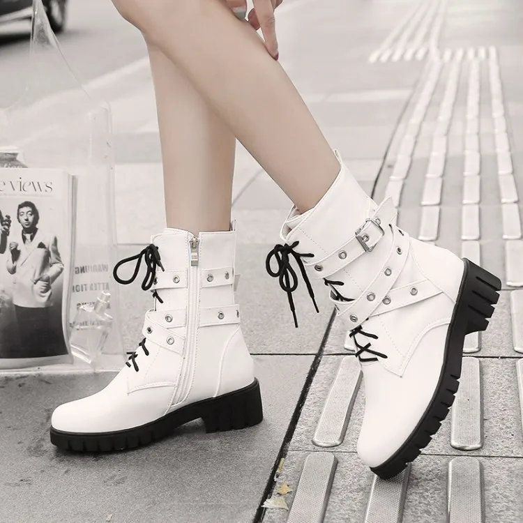 Ботинки Мартенс в европейском и американском стиле с закругленным носком на