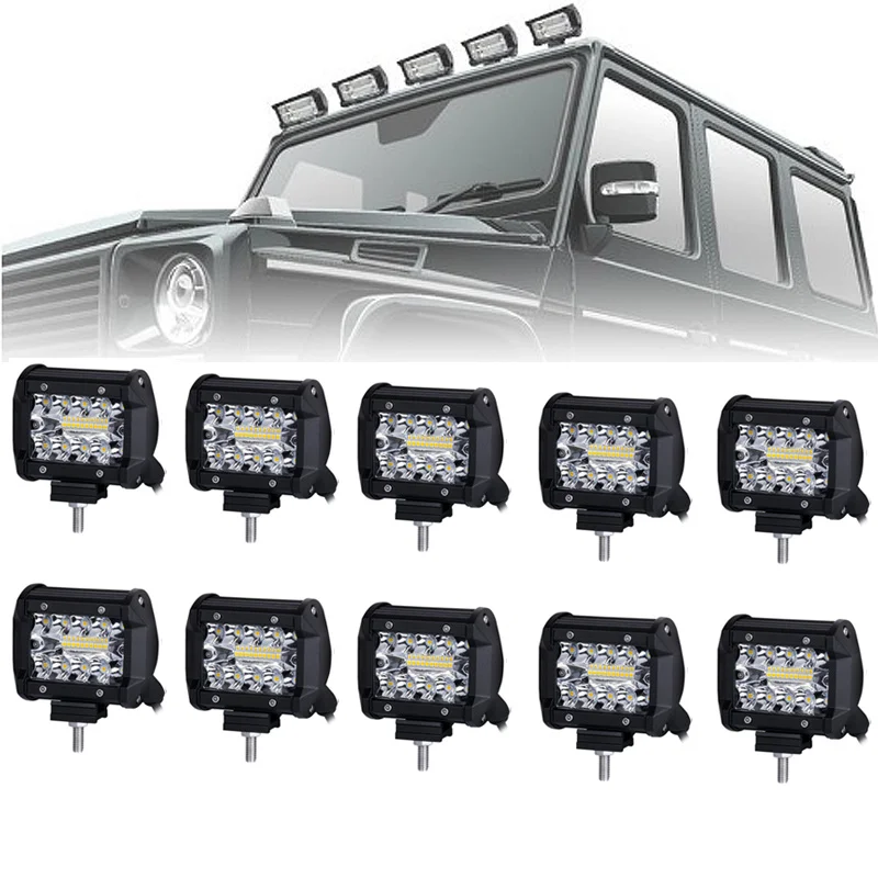 6D светодиодный рабочий светильник 4x4 Барра led бар 12 в автомобильный 60 Вт