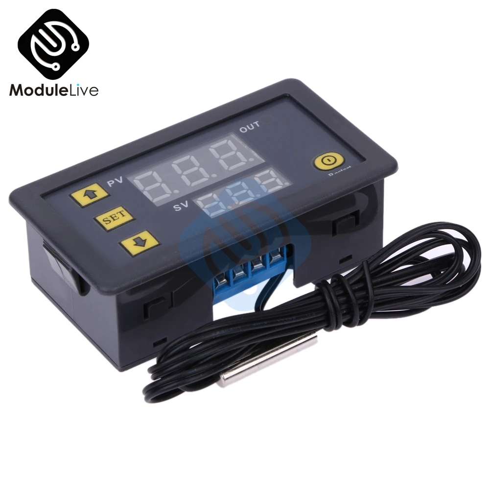 

Цифровой термостат W3230, 220 В, регулятор температуры, термометр, измеритель температуры, датчик теплового охлаждения, 12 В, 24 В постоянного тока