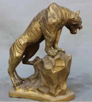 7 &quotнародные китайские латунные животные год зодиака дикий Свирепый тигр на