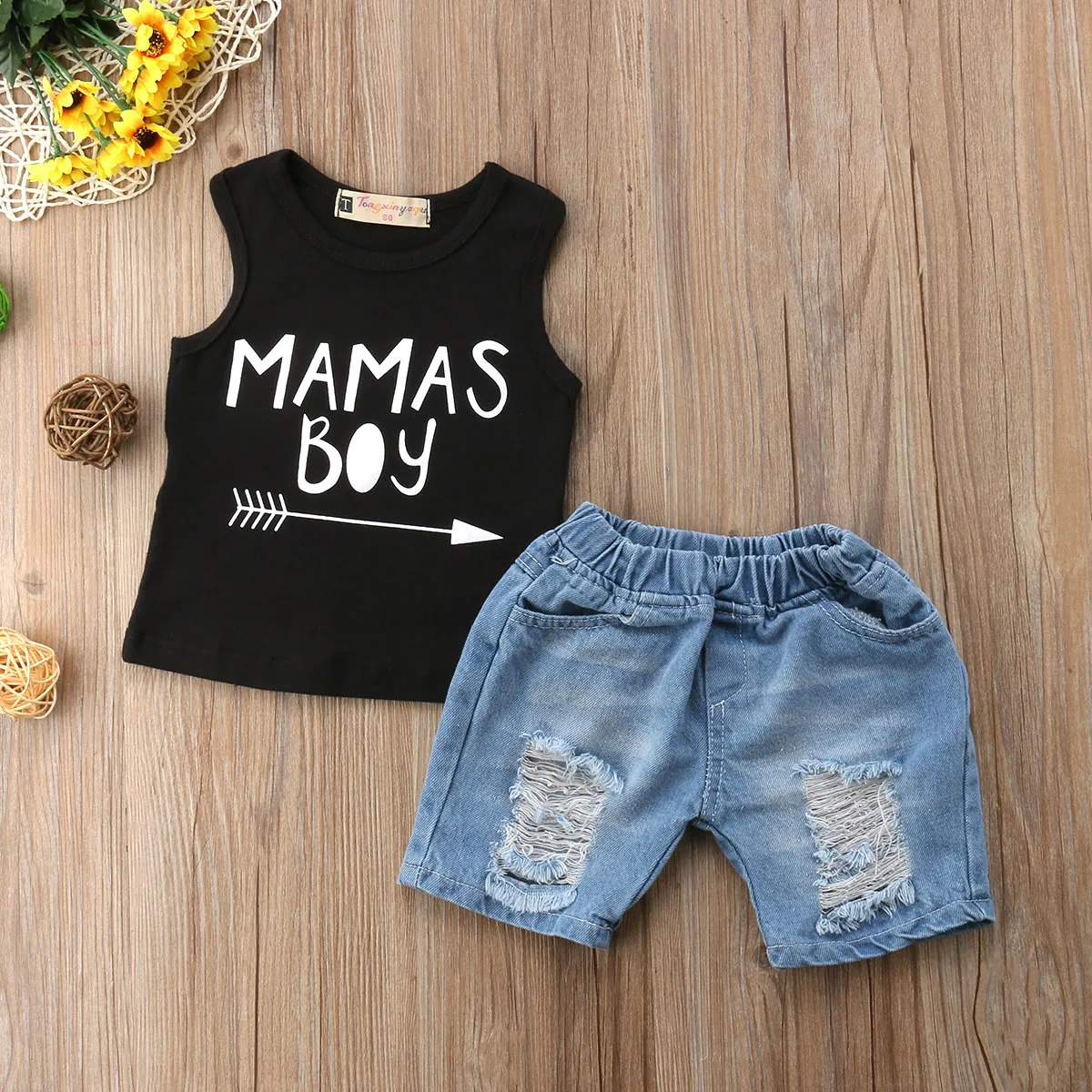 2019 New Hot Sale Latest Cool Kids Boys Baby Clothes Summer Hoodie T-Shirt Tops+Short Jeans Outfits | Детская одежда и обувь