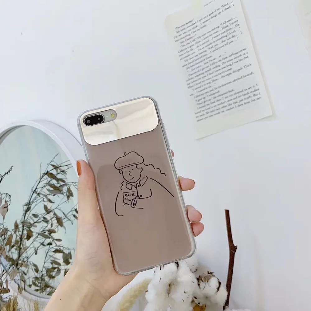 Покрытие зеркала чехол для сотового телефона iPhone x 7 6s Силиконовые Plus 10 Xr Xs max