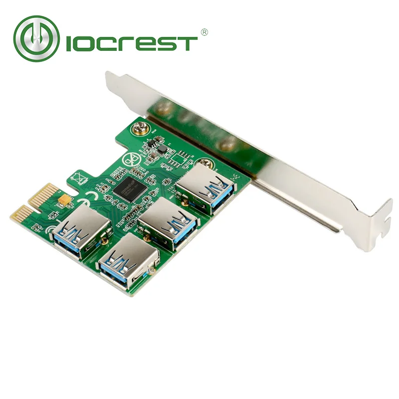 IOCREST PCI E 1x до 4 портов pcie 16x горной машины Enhanced Extender адаптер Riser Card|pci-e 1x|riser cardpcie to |