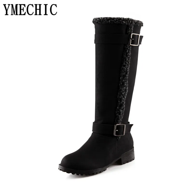 Женские мотоциклетные сапоги до колена YMECHIC коричневые черные на среднем