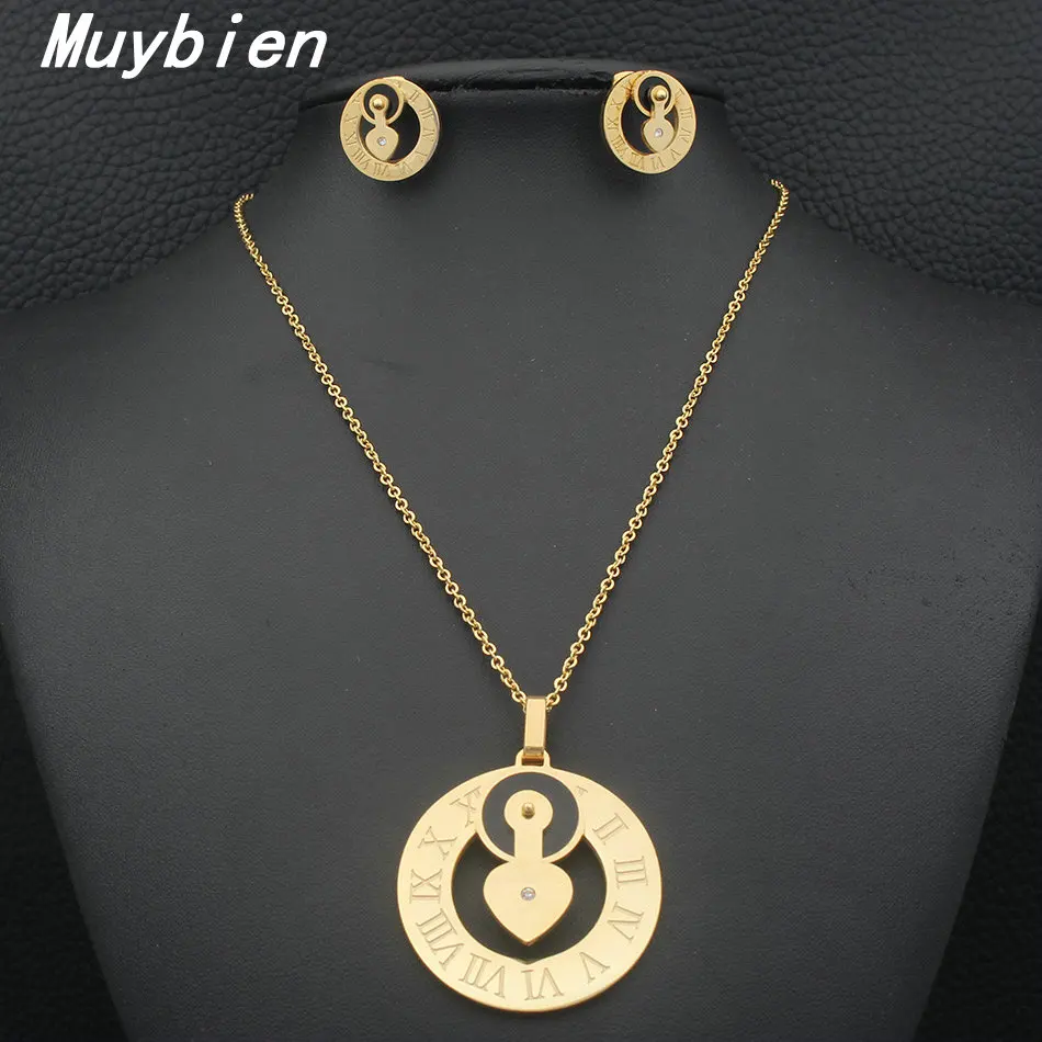 Muybien модное колье серьги Кулон Ювелирные наборы для женщин/мужчин часы полые