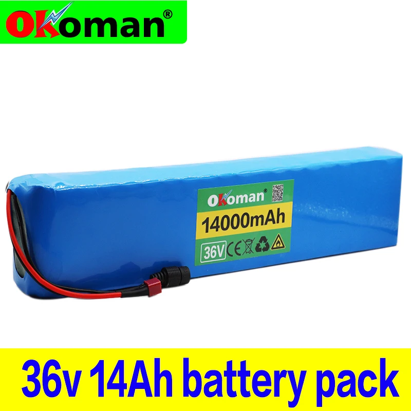 10S4P 36V 14Ah 18650 комплект литий ионных батарей 42v с 20A BMS для
