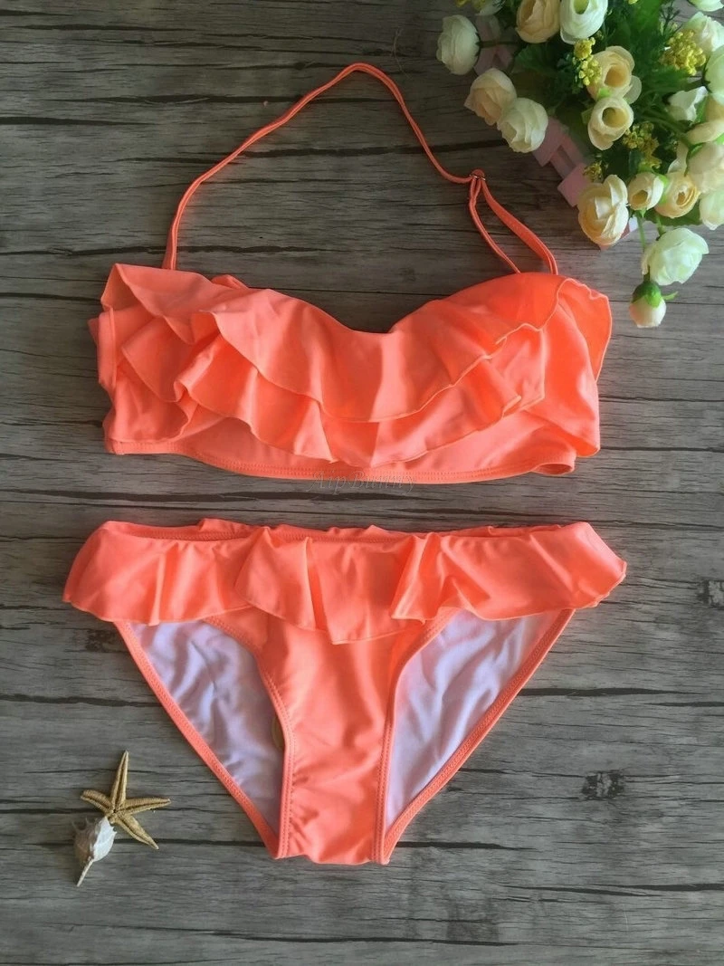 Aipbunny Сексуальный Топ бандо и рюшами комплект бикини оборки Maillot De Bain Femme ванный комплект купальники Для женщин купальник Mayo бикини