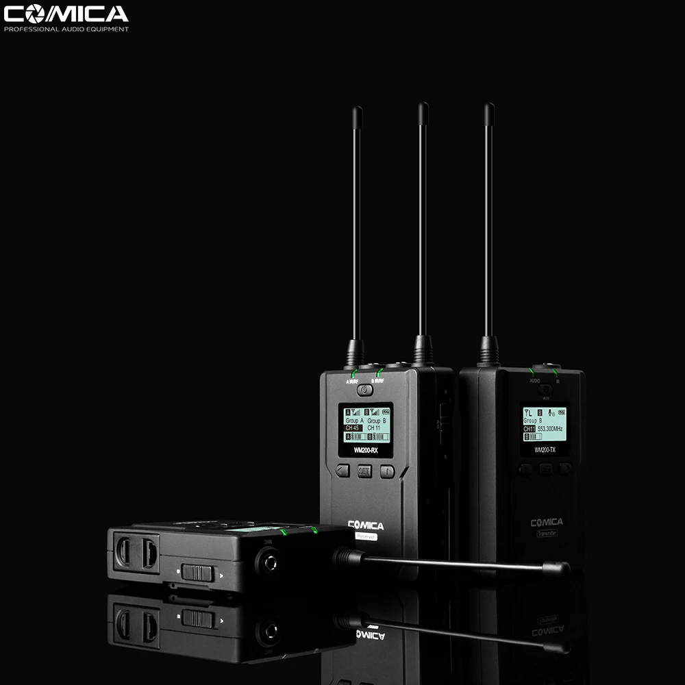 COMICA CVM-WM200 UHF 96 каналов металлический беспроводной микрофон приемопередатчик 120 м запись для DSLR и видеокамеры видео