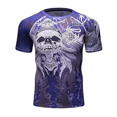 Style b BJJ Рашгард MMA футболка разведка печатных муай тай бокса Джерси Компрессионные спортивные фитнес топы Crossfit спортивные рубашки - Цвет: Style b