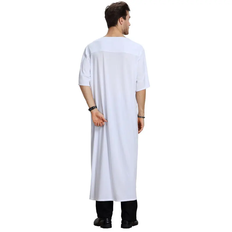 

Islamic Clothing for Men Jubba Thobe Muslim Abaya Dubai Kaftan Prayer Robes Arab Eid Costume Man Muslim Clothes Jubah VKAB1012