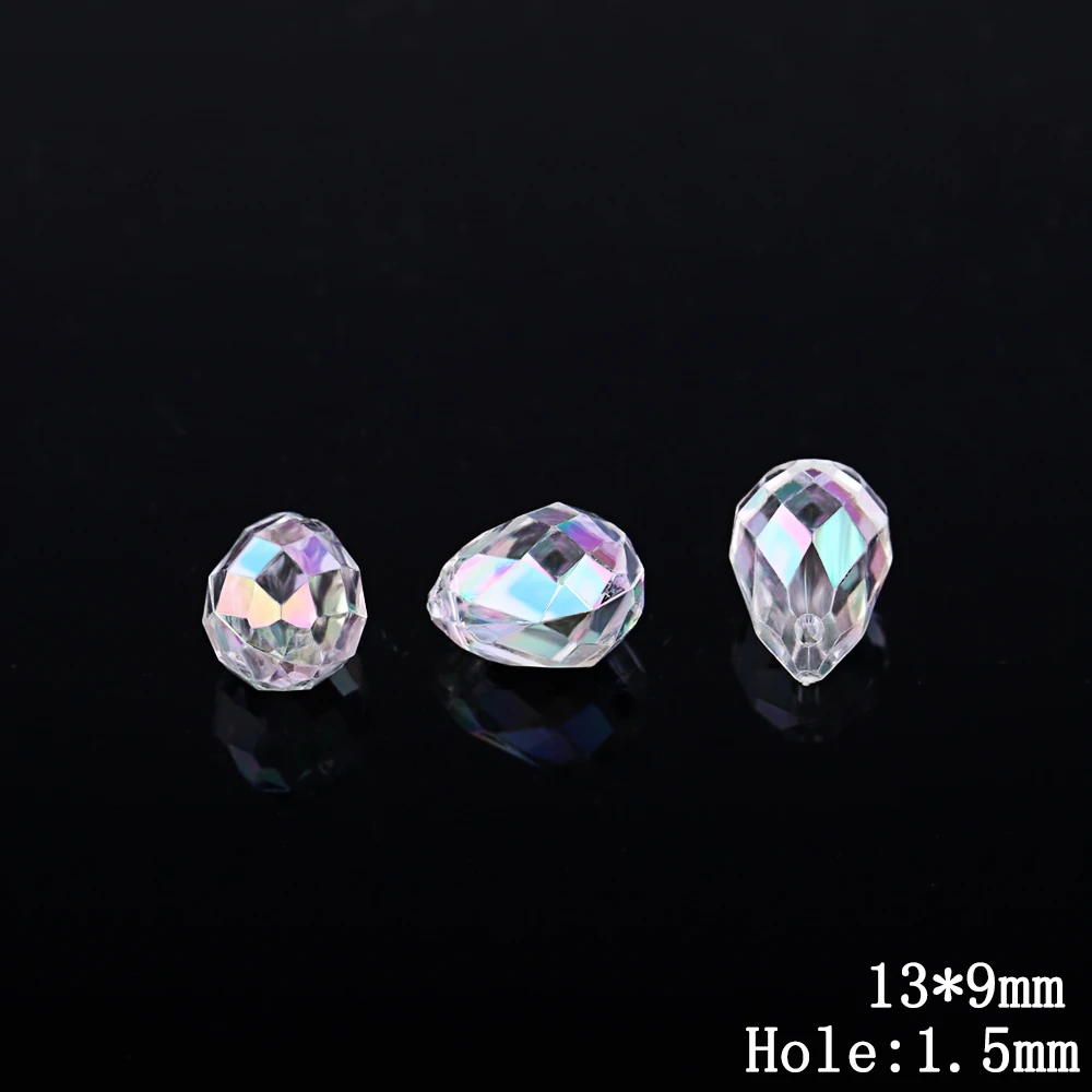 50 шт./партия стеклянные бусины с капельками чешские прозрачные пластиковые