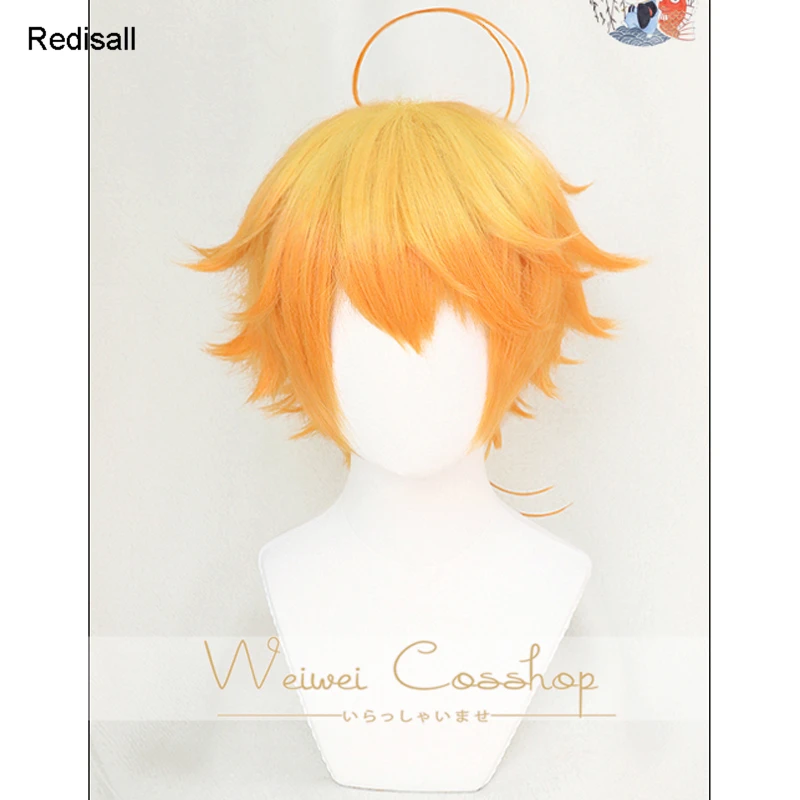

The Promised Neverland Wig Emma Cosplay Orange Yellow Short Wig Halloween Role Playing Synthetic Hair