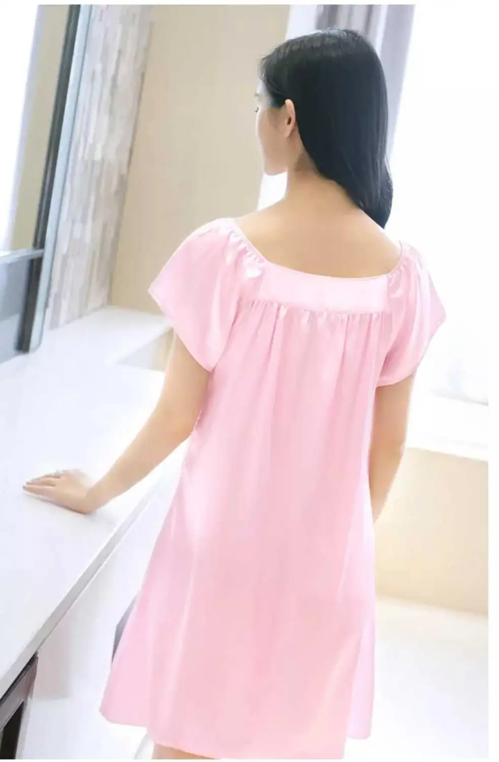 100% шелковое платье-Пижама женская летняя сексуальная Корейская версия с