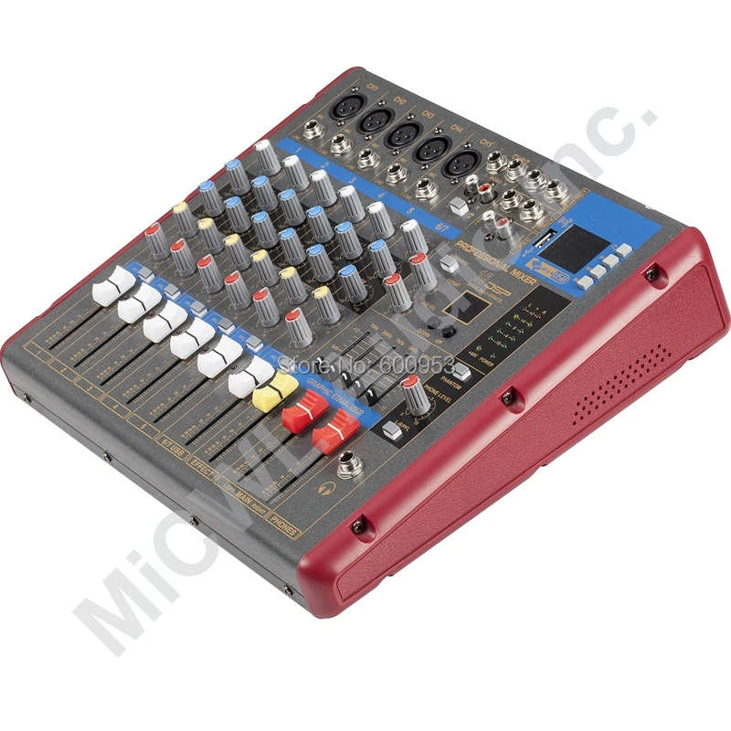 Профессиональный красный серый 7 полосный домашний Миксер для караоке