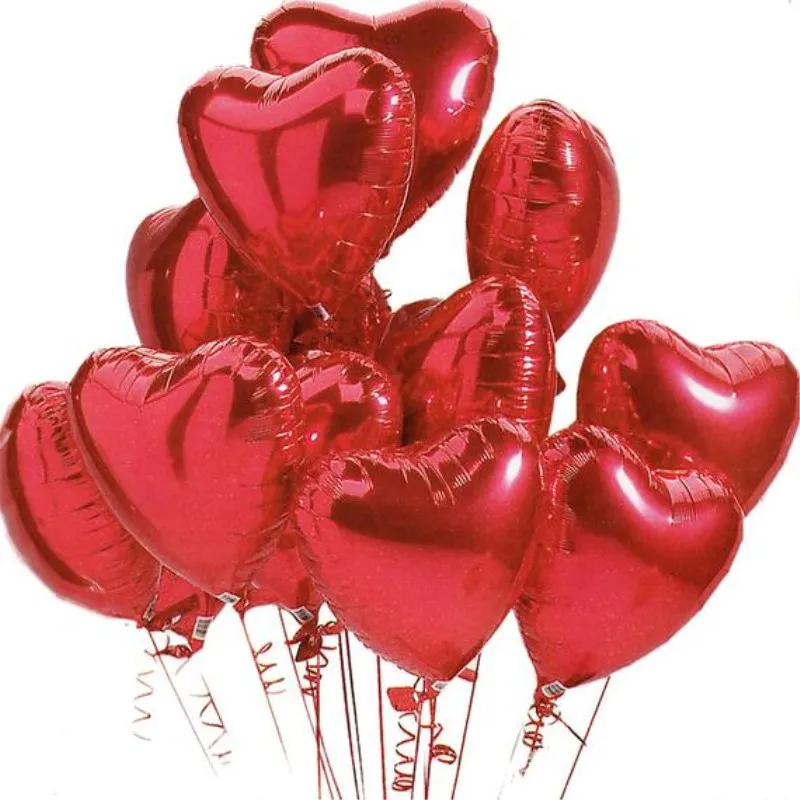 18 дюймов 8 шт. футболки красного цвета с сердцем и надписью love воздушные шары