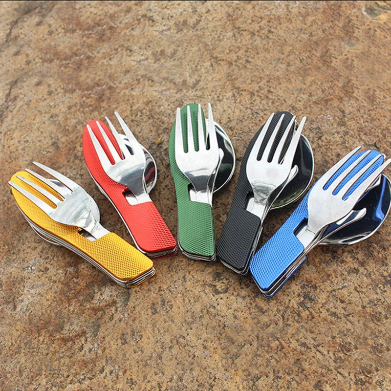 Многофункциональный складной нож для кемпинга вилка и веселая ложка