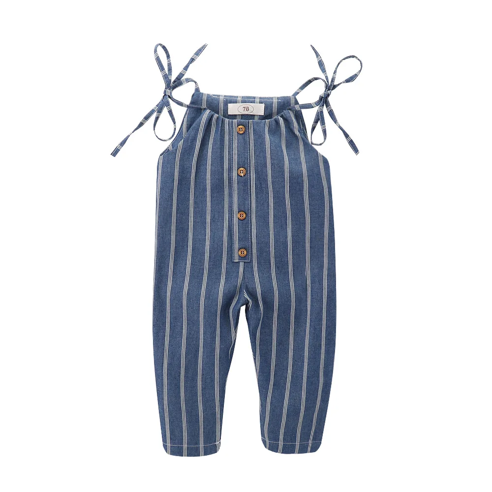 Бесплатная доставка Детский комбинезон в полоску без рукавов для маленьких