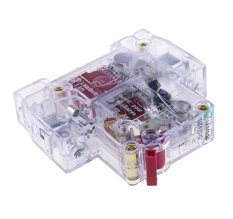 DZ47-63 1P DC 6A 10A 16A 20A 25A 32A 40A 50A 63A прозрачный автоматический мини-выключатель DC250V MCB C45 C