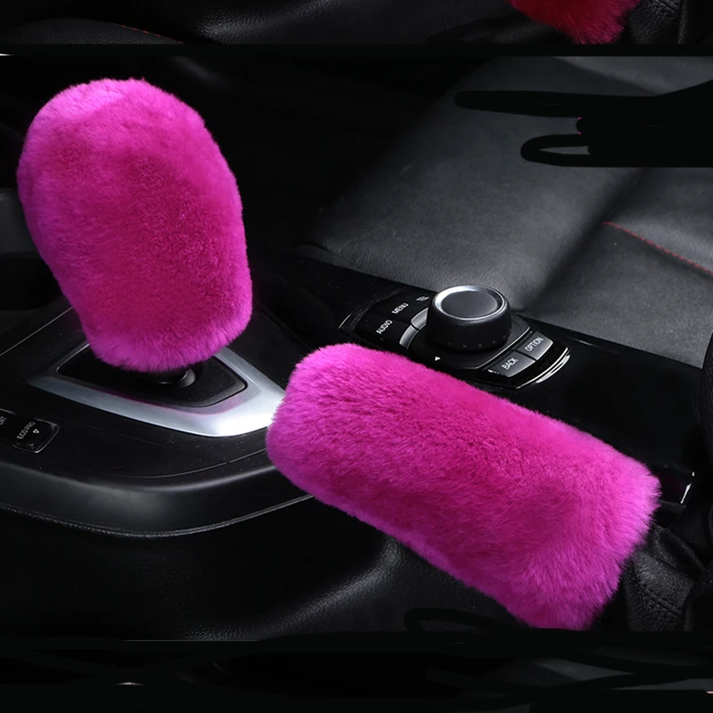 Автомобильные перчатки с ручным тормозом 2 шт. мягкий плюшевый чехол зимний