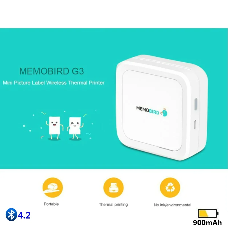 MEMOBIRD G3 58 мм Мини Portble Bluetooth рисунок этикетки Стикеры телефон фото Термальность