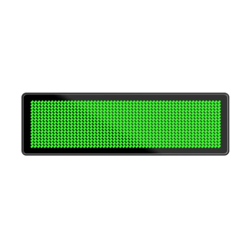 Зеленый 7 Colors Programmable Mini LED Digital Rechargeable Scrolling Name Message Tag Sign Adjustable 4 levels Brightness Chest Card - Цвет: Зеленый