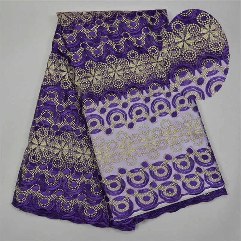 Последние Африканских Кружева Платье Блесток Вышитые вино Кружевной Отделкой
