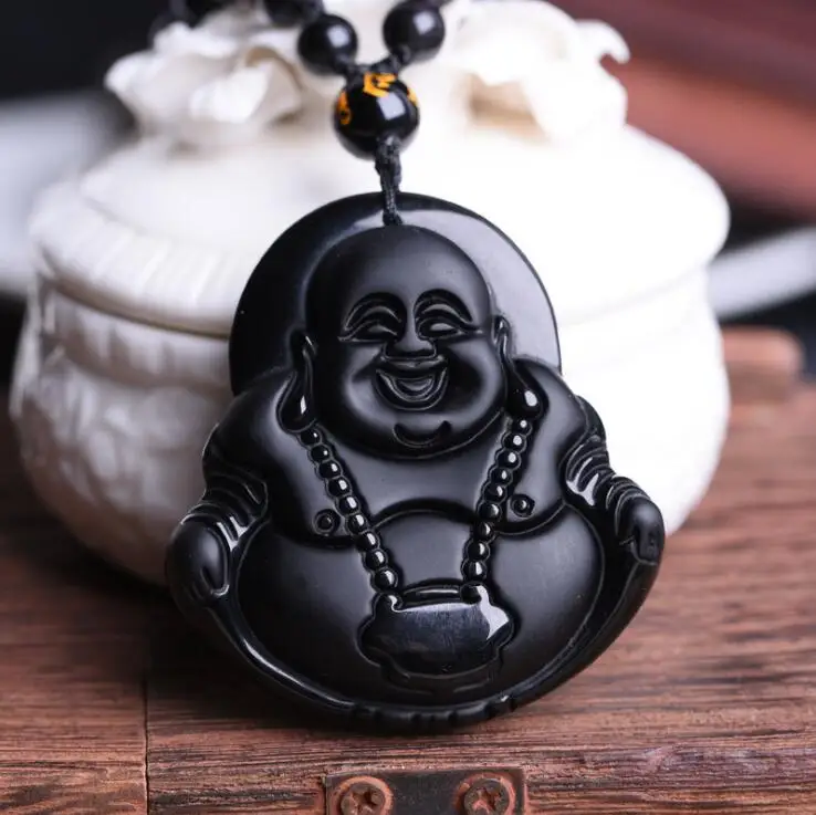 

Black Obsidian Buddha Necklace Pendant Jade Pendant Jade Jewelry Fine Jewelry