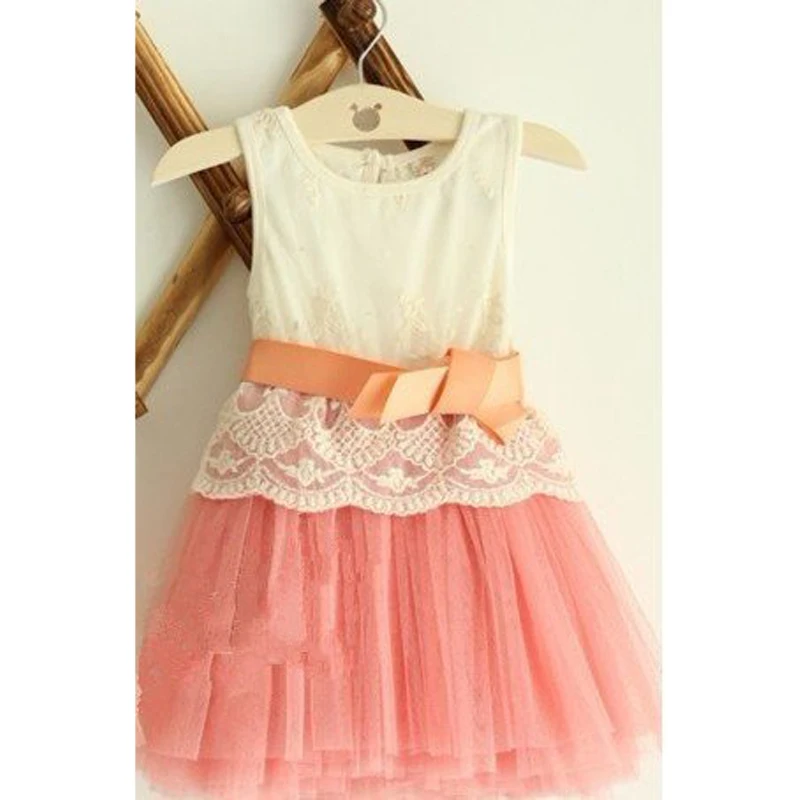 Милое кружевное платье с цветочным рисунком для девочек детское фатиновое