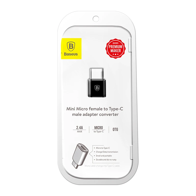 Адаптер Baseus OTG USB Type C с разъемом Micro для быстрой зарядки и передачи данных разъема