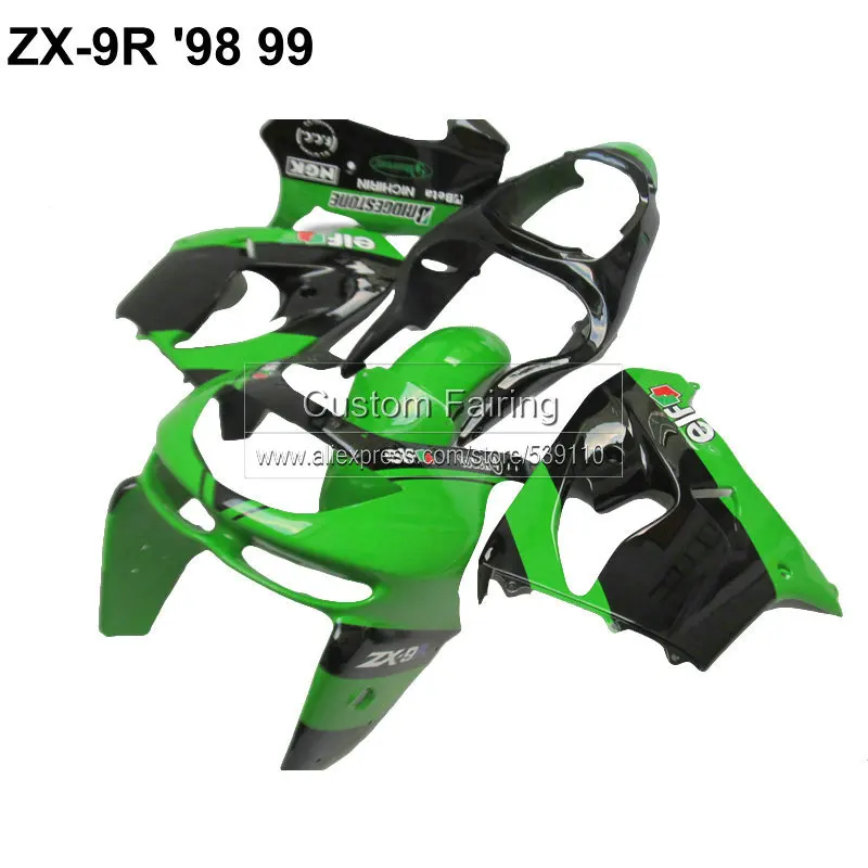 Детали ABS для мотоциклов Kawasaki ZX9R zx 9r 1998 1999 Ninja 99 98 комплект обтекателей зеленого и