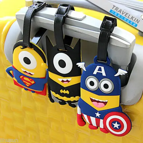 Wholesale 10pcs Cute Cartoon Minion Stereoscopic Rubber Luggage Tag Card Cover | Дом и сад