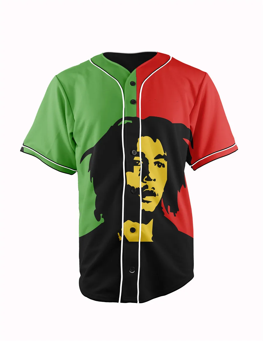 

Real US American Size high quality 3D Sublimation Print Button up Jersey 7