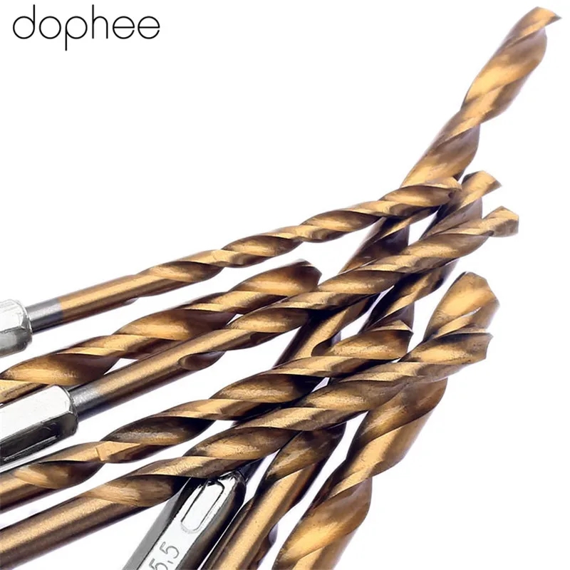 Dophee 13 шт. высокоскоростные стальные титановые ступенчатые сверла с шестигранным