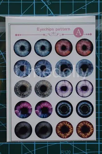 1pcs eye pattern A Blyth кукла глаза чипсы узор бумага прозрачный тонкий стеклянный глаз чипсы для Blyth Eyechips DIY Eyeball индивидуальные аксессуары - Цвет: 1pcs eye pattern A