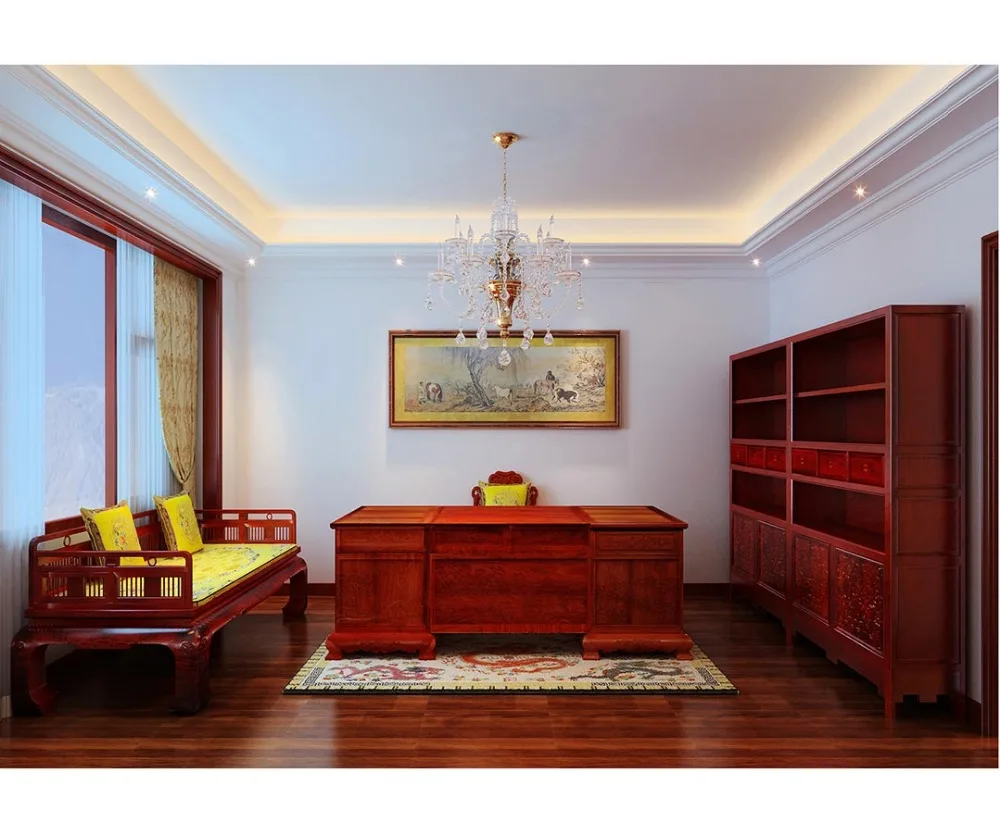 Китайский стиль классическая мебель палисандр офисные столы набор гостиной