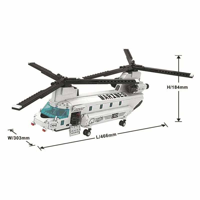 Ch 47 вертолет Chinook военный гром ВВС строительные блоки Коллекция набор модель