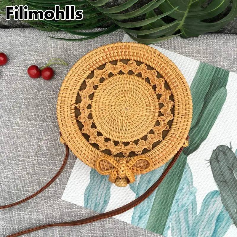 Летняя плетеная вручную сумка из ротанга с Бали сумки через плечо вышивкой