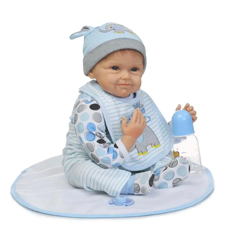 55 см 22 "силиконовые Reborn Baby Doll Реалистичного сна новорожденного Обувь для